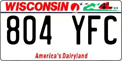 WI license plate 804YFC