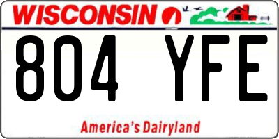 WI license plate 804YFE