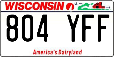 WI license plate 804YFF