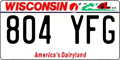 WI license plate 804YFG