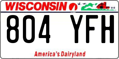 WI license plate 804YFH