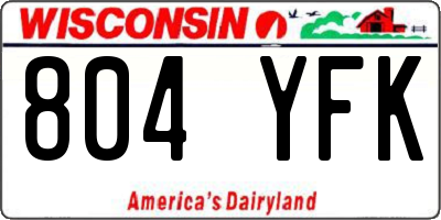 WI license plate 804YFK