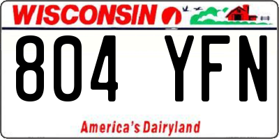 WI license plate 804YFN