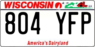 WI license plate 804YFP