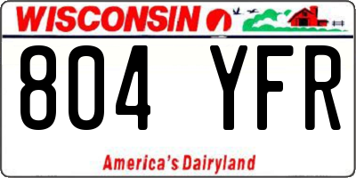 WI license plate 804YFR