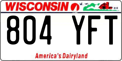 WI license plate 804YFT