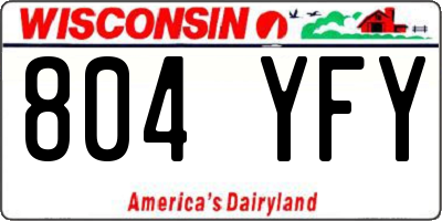 WI license plate 804YFY