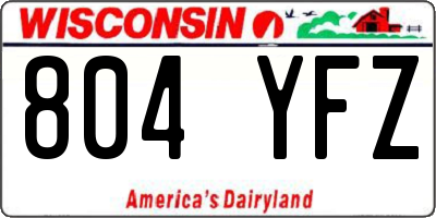 WI license plate 804YFZ