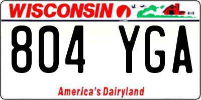 WI license plate 804YGA
