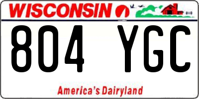 WI license plate 804YGC