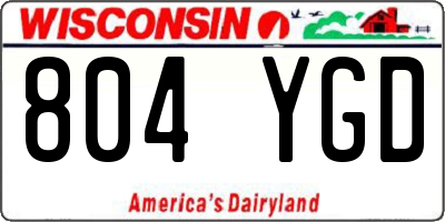 WI license plate 804YGD
