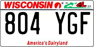 WI license plate 804YGF