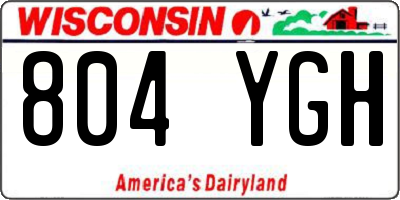 WI license plate 804YGH