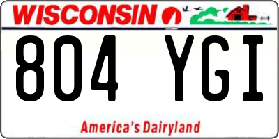 WI license plate 804YGI