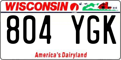 WI license plate 804YGK