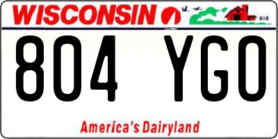 WI license plate 804YGO