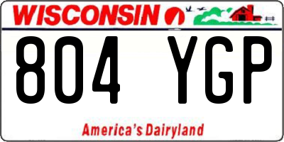 WI license plate 804YGP
