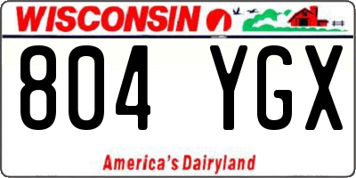 WI license plate 804YGX