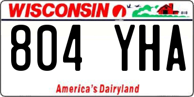 WI license plate 804YHA