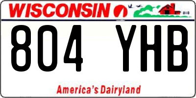 WI license plate 804YHB