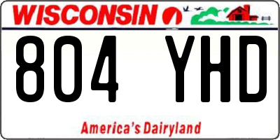 WI license plate 804YHD