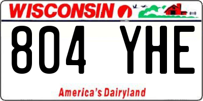 WI license plate 804YHE