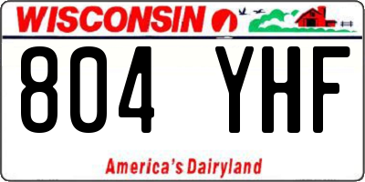 WI license plate 804YHF