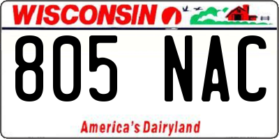 WI license plate 805NAC