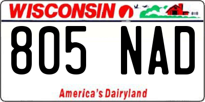 WI license plate 805NAD