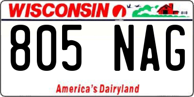 WI license plate 805NAG