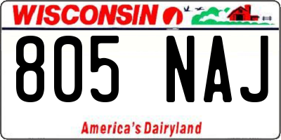 WI license plate 805NAJ