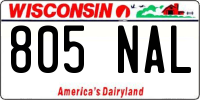 WI license plate 805NAL