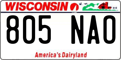 WI license plate 805NAO