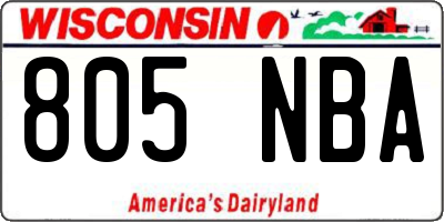 WI license plate 805NBA