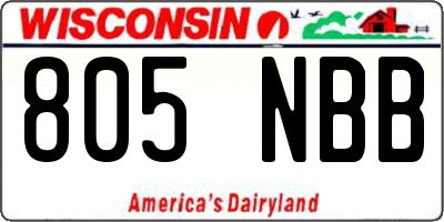 WI license plate 805NBB