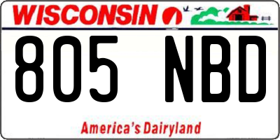 WI license plate 805NBD