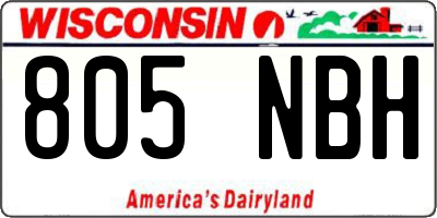 WI license plate 805NBH