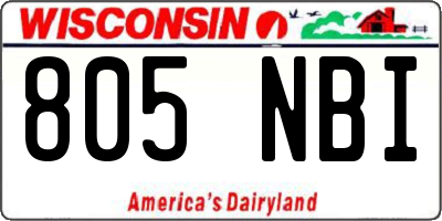 WI license plate 805NBI
