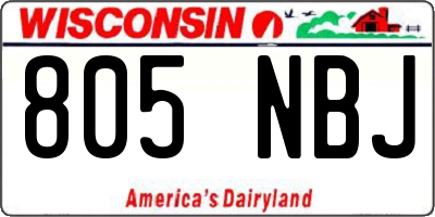 WI license plate 805NBJ