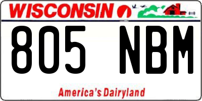 WI license plate 805NBM