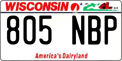 WI license plate 805NBP