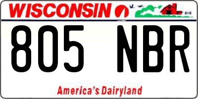 WI license plate 805NBR