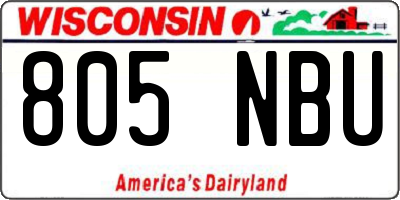 WI license plate 805NBU