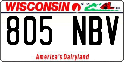 WI license plate 805NBV