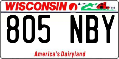 WI license plate 805NBY