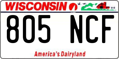 WI license plate 805NCF