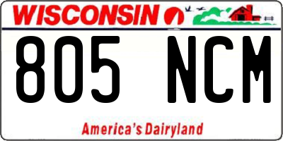 WI license plate 805NCM