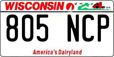 WI license plate 805NCP