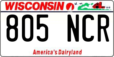 WI license plate 805NCR