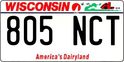 WI license plate 805NCT